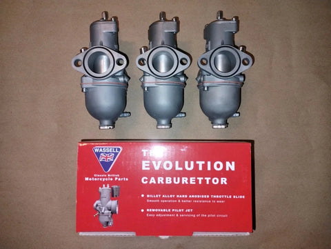Wassell EVOLUTION 627 Concentric Carburetor SET--Jetted Triumph T150 750 Trident